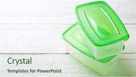 Presentation with lid - Beautiful PPT layouts featuring two containers with green backdrop and a soft green colored foreground