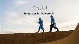  Presentation with investigation - PPT theme consisting of two-contemporary-researchers-in-protective background and a sky blue colored foreground