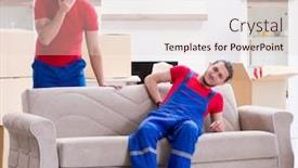  Presentation with personal belongings - Beautiful slides featuring two contractor employees moving personal belongings backdrop and a lemonade colored foreground