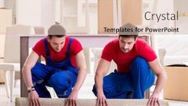  Presentation with personal belongings - Slides with two-contractor-employees-moving-personal background and a lemonade colored foreground