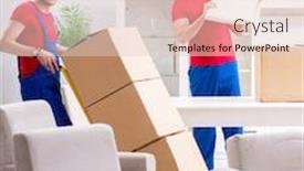  Presentation with personal belongings - Beautiful slide deck featuring two-contractor-employees-moving-personal backdrop and a lemonade colored foreground