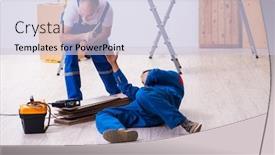  Presentation with reptile python snakeskin leather snake - Beautiful slides featuring two-contractors-and-snake-indoors backdrop and a lemonade colored foreground