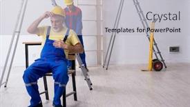  Presentation with first aid - Amazing presentation design having two-contractors-in-first-aid backdrop and a light gray colored foreground