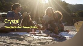  Presentation with picnic - Presentation theme with hang low - two couples having a picnic background and a tawny brown colored foreground