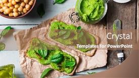  Presentation with spinach - Slides consisting of two-crackers-with-green-spinach background and a coral colored foreground