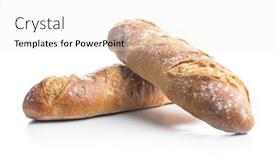  Presentation with fresh water splash green apple isolated white - Presentation design consisting of two-crispy-fresh-baguettes-isolated background and a white colored foreground