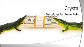  Presentation with stack - Theme having two crocodiles fighting over dollars background and a white colored foreground