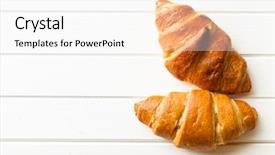  Presentation with croissant - Presentation featuring two croissants on white wooden background and a white colored foreground