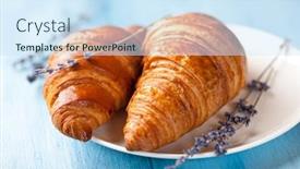  Presentation with lavender - Presentation theme having two croissants with dry lavender background and a sky blue colored foreground