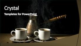  Presentation with hot and cold coffee cup - Audience pleasing presentation consisting of two cup of hot coffee backdrop and a black colored foreground