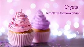  Presentation with awards glitter - Beautiful presentation featuring two cupcakes on a glitter backdrop and a pink colored foreground