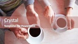  Presentation with coffee cup diary - Cool new slide deck with two cups of coffee backdrop and a coral colored foreground