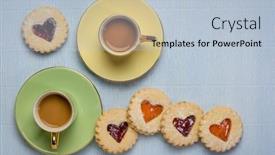 Presentation with love romance - Slide deck consisting of two-cups-of-coffee background and a light blue colored foreground
