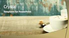  Presentation with old wooden table food - Beautiful presentation featuring two cups of coffee backdrop and a gray colored foreground