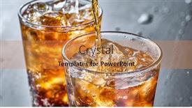  Presentation with soft drink - Cool new PPT theme with two-cups-of-cola-soft backdrop and a gold colored foreground