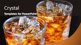  Presentation with soft drink - Cool new PPT theme with two-cups-of-cold-cola backdrop and a wine colored foreground