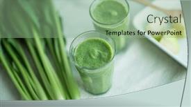  Presentation with smoothie - Slide set enhanced with two cups of green smoothie background and a seafoam green colored foreground