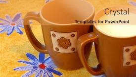  Presentation with yellow - Presentation design consisting of two-cups-on-yellow-background background and a gold colored foreground