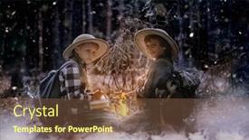  Presentation with expedition - Slide set with two-curious-kids-in-denim background and a  colored foreground