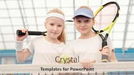  Presentation with net - Colorful presentation design enhanced with two-cute-friendly-girls backdrop and a lemonade colored foreground