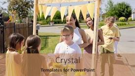  Presentation with cute lemonade - Slides featuring two-cute-little-girls-standing background and a coral colored foreground