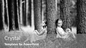  Presentation with black girls - Slides having two-cute-little-girls background and a gray colored foreground