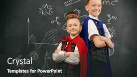  Presentation with kids development - Presentation with two-cute-little-kids background and a dark gray colored foreground