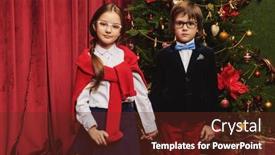  Presentation with modern elegant - Slide deck featuring two-cute-modern-kids background and a tawny brown colored foreground