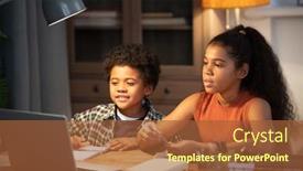  Presentation with african ethnicity - Slide deck with two-cute-siblings-of-african background and a red colored foreground