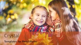  Presentation with cute - PPT theme with two-cute-smiling-8-years background and a red colored foreground