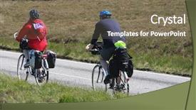  Presentation with scotland - Cool new PPT theme with two cyclist cycling isle of north uist outer hebrides scotland backdrop and a violet colored foreground