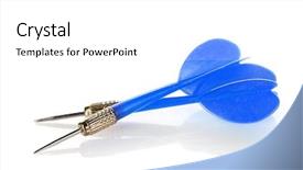  Presentation with scroll paper isolated on white - Audience pleasing slide deck consisting of two darts isolated on white backdrop and a white colored foreground