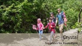  Presentation with family - Cool new presentation design with beautiful path in the forest backdrop and a mint green colored foreground