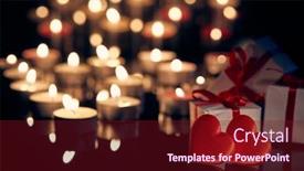  Presentation with romantic gift - Audience pleasing PPT layouts consisting of two-decorative-hearts-gift-boxes backdrop and a tawny brown colored foreground