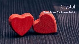  Presentation with wedding invitation card - Amazing PPT theme having two-decorative-hearts-on-dark backdrop and a navy blue colored foreground