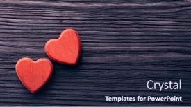  Presentation with wedding invitation card - Slide set consisting of two-decorative-hearts-on-dark background and a wine colored foreground