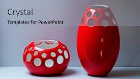  Presentation with interior - Audience pleasing slide deck consisting of two-decorative-red-vases backdrop and a light blue colored foreground