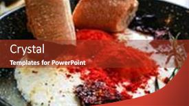  Presentation with healthy breakfast - Presentation theme having two-delicious-fried-eggs-cooked background and a tawny brown colored foreground