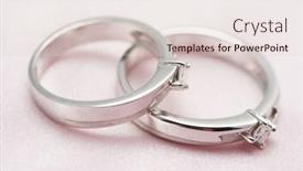  Presentation with satin - Theme with two-diamond-wedding-rings background and a lemonade colored foreground