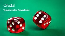  Presentation with pointer green - Audience pleasing slides consisting of two dice on a green backdrop and a gray colored foreground