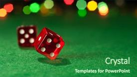  Presentation with roll - Presentation theme having two dice background and a forest green colored foreground