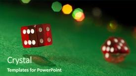  Presentation with roll - Audience pleasing PPT layouts consisting of two dice backdrop and a forest green colored foreground