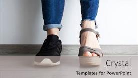  Presentation with different types of nuts - Slides having two-different-types-of-shoes background and a light gray colored foreground