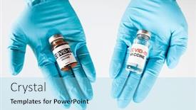  Presentation with covid - PPT theme having two-different-variants-of-covid background and a light blue colored foreground