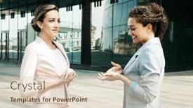  Presentation with sharing - Theme having two-diverse-businesswomen-excited-afro background and a lemonade colored foreground