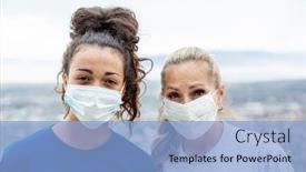  Presentation with diverse women - Cool new PPT theme with two-diverse-women-wearing-personal backdrop and a light blue colored foreground