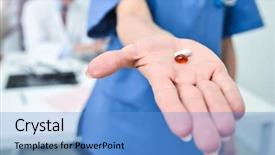  Presentation with neonatal nurse baby hand mother - Slide set featuring two doctors - detail of pills background and a teal colored foreground