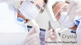  Presentation with oral surgery - Theme with two-doctors-as-surgeons background and a light gray colored foreground