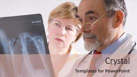  Presentation with xray - Cool new slides with two doctors looking at an xray backdrop and a soft green colored foreground