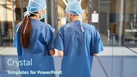 Presentation with surgical - Cool new theme with two-doctors-or-nurses backdrop and a ocean colored foreground